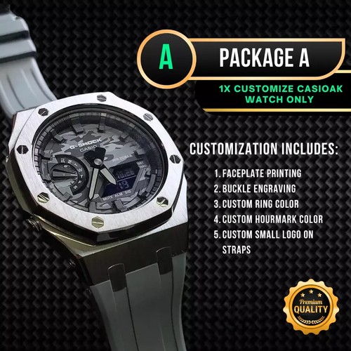 Diseña tu propio reloj GA-2100 G Shock impresión nombre impresión logotipo reloj personalizado - Imagen 11 de 13