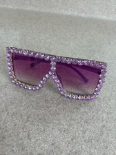 Oversized Exaggerated Fashion Sunglasses Purple Bling