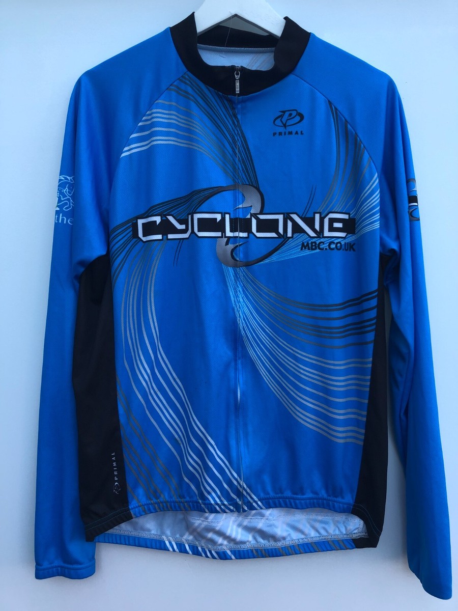 Primal Cycling Jersey Blue Cyclone Long Sleeve Full Zip Men's