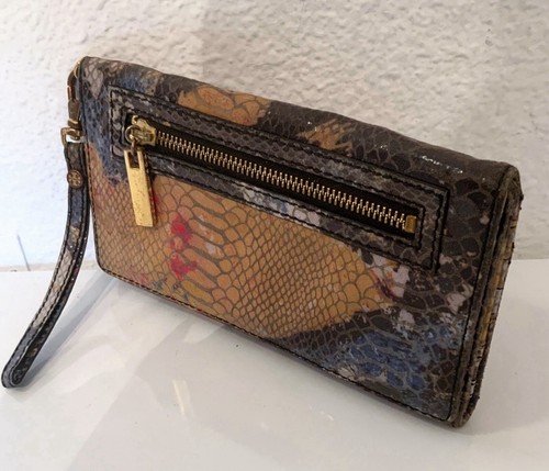 TORY BURCH STEFFI WALLY EXOTIC LEATHER FOLDOVER WRISTLET CLUTCH BAG - Picture 6 of 6