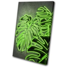 Monstera Exotic Neon Street Urban SINGLE TOILE murale ART Photo Print