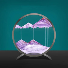 S-L Moving Sand Art Picture Round Glass Hourglass Deep Sea Sandscape Gift Decor