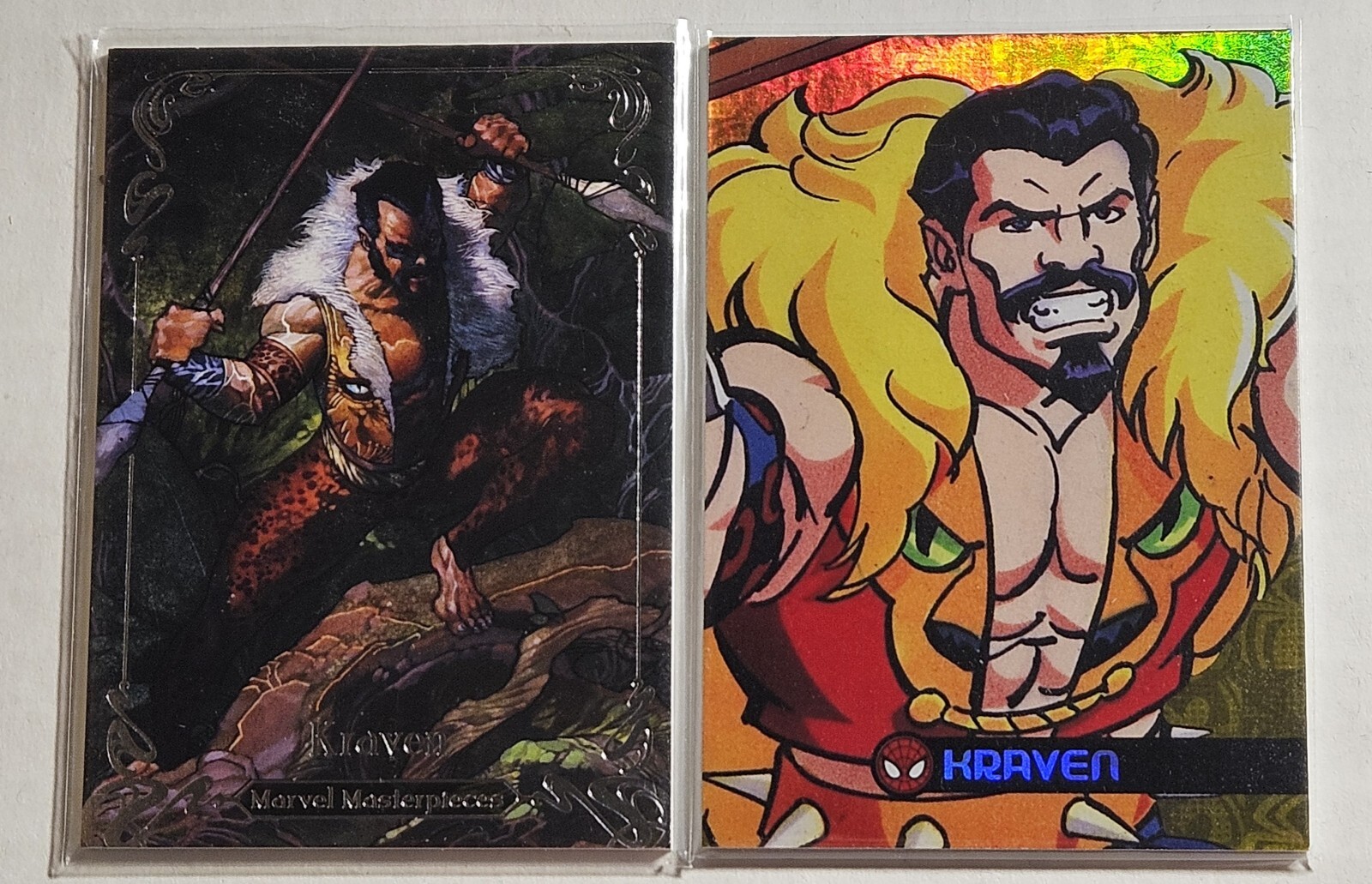 2017 Fleer Ultra Marvel Spider-Man KRAVEN ROYAL FOIL /99 + Masterpieces BONUS