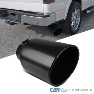 BLACK 5/" x 8/" x 15/" STAINLESS STEEL EXHAUST TIP TURBO DIESEL BOLT ON