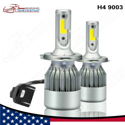 H4 9003 LED Headlight Bulbs Conversion Kit High Low Beam 60W 6000K White