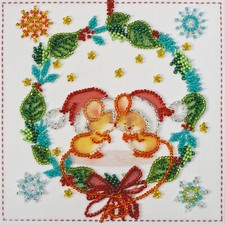 Christmas Kisses Bead Embroidery Kit   DIY Beaded Home Decor Wall Art