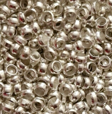 100 Stck. 3mm Versilbert Quetschperlen Rund Schmuckzubehör Endperlen