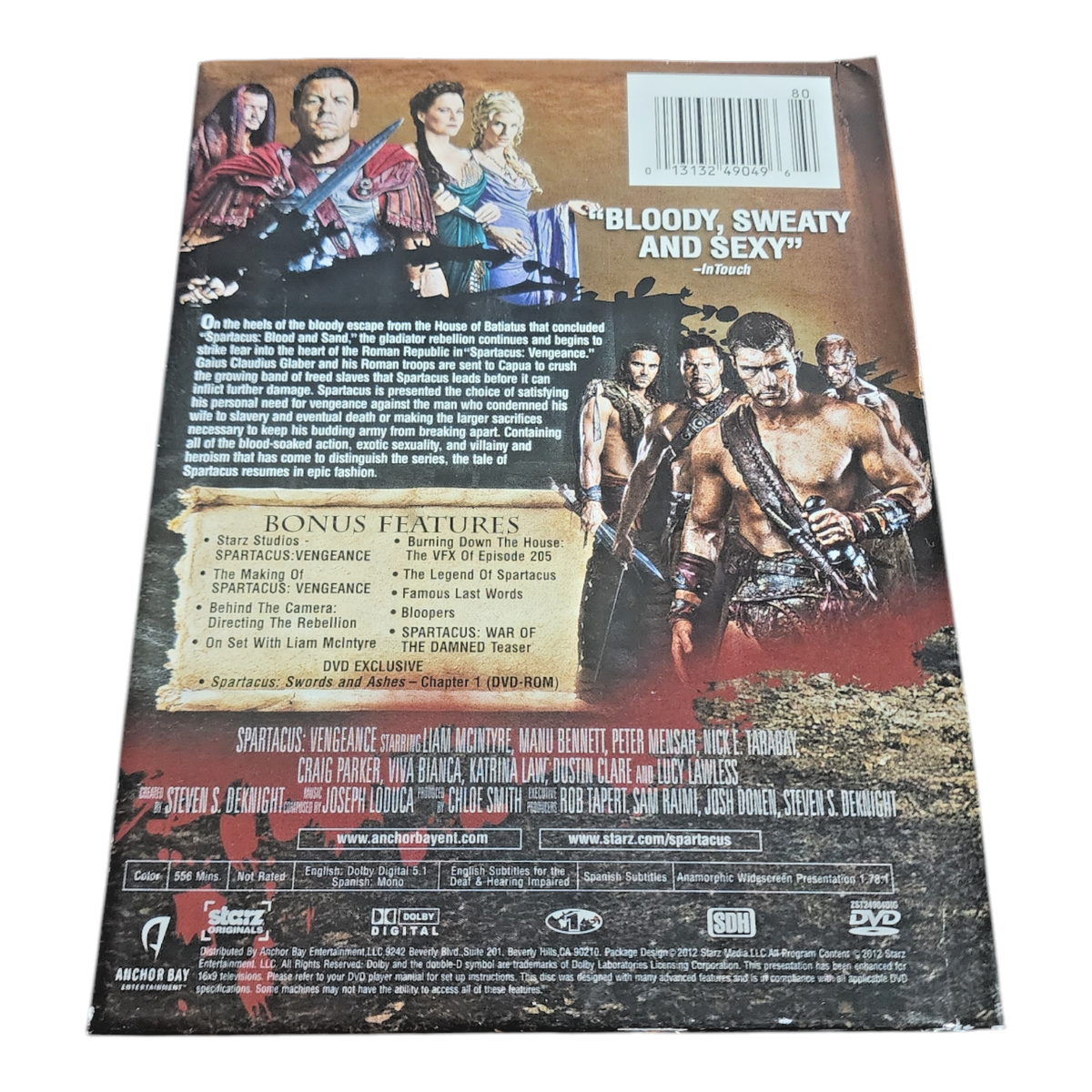 Spartacus: Vengeance (DVD, 2012, 3-Disc Set) Very Good Condition