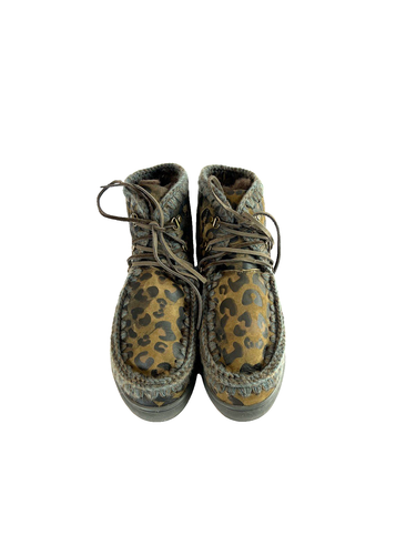 Mou Eskimo Animal Print Lammfell Schnürschuhe Chukka Stiefel Herren Größe 10,5 - Bild 3 von 13