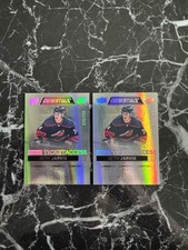 (2) Seth Jarvis 2021-22 Upper Deck Credentials Debut Ticket #799 Rookie Card. rookie card picture