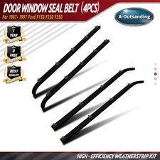 Door Window Seal Belt Weatherstrip Kit （4PCS）For 1987- 1997 Ford F150 F250 F350