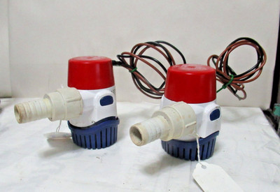 2-Rule 500 GPH Standard Bilge Pump 12V USED & RULE SUPER SWITCH AUTOMATIC SWITCH