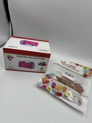 Electric Balloon Pump   Pink Dual Nozzle Automatic Inflator W Balloon Pack!