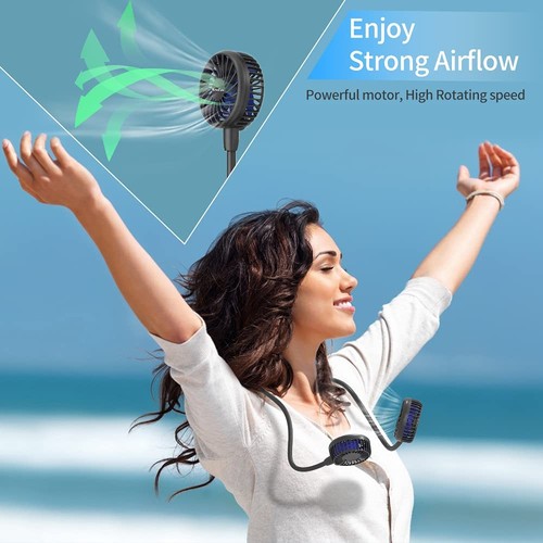 2600mAh Portable Neck Fan Rechargeable, Wearable Personal Fans for Neck, Hand... - 第 5/7 張圖片