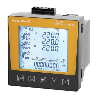 weidmüller 7760051006 EM220-RTU-4DI2DO-GW, Power measurement/display for 1