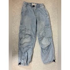 Zara Kids Denim Cargo Jogger Jeans - Light Wash Blue - Size 9 Years