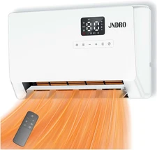 Wall-Mounted Electric Space Heater Indoor 60°/90°/120° Oscillation Remote LED