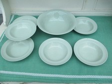 Spode FLEMISH GREEN Large bowl and 6 x small bowls - VGC