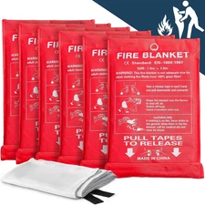 4-12PCS FIRE BLANKET Fiberglass Hero Emergency Home Retardant Prepared 39''x39''