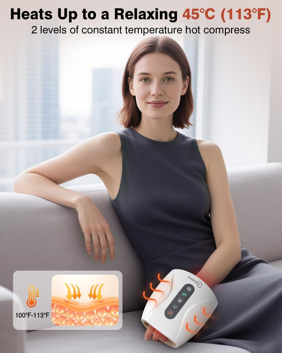 Hand Massager, Cordless Electric Hand Massager for Arthritis and Carpal Tunnel, 