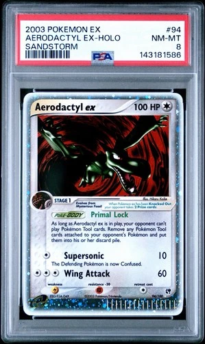 Pokémon TCG Aerodactyl ex Sandstorm Holo Rare 94/100 2003 PSA 8 - product listing photo