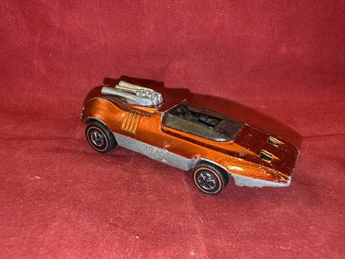 1969 Hot Wheels Redline Peeping Bomb Orange Black Interior Open/Close Headlights - Picture 3 of 10