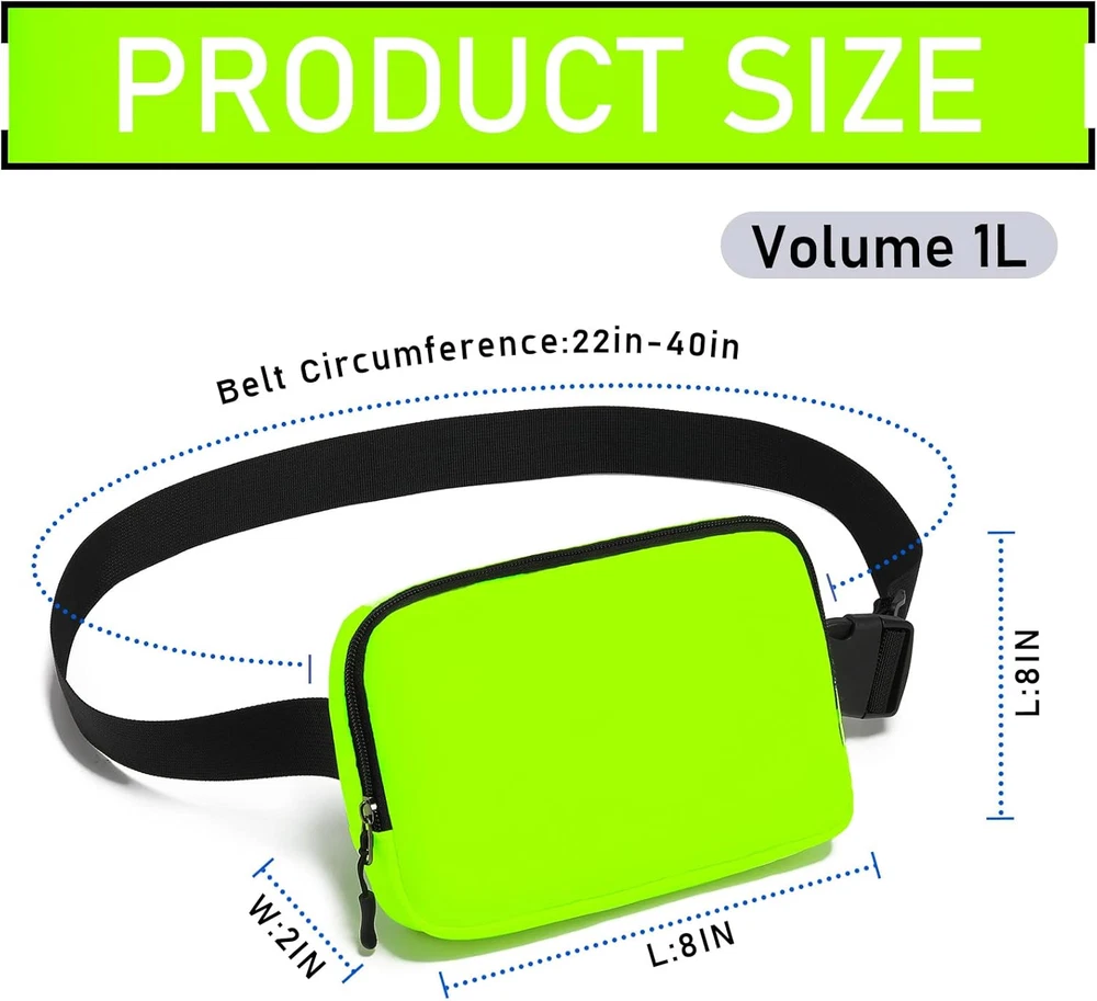 Belt Bag, Fanny Pack, Everywhere Belt Bag,40 Inch Adjustable Strap, for Women an