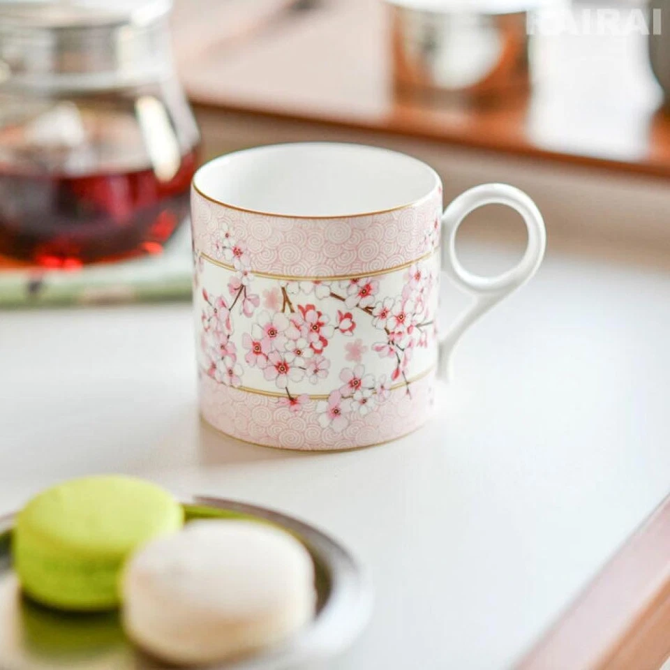 Taza Tokio WEDGWOOD WONDERLUST sin usar Sakura Border blanca 1074020 Foto 3 de 3