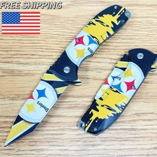 8.5" Steelers NFL Football Tactical Spring Assisted Blade Folding Pocket Knife