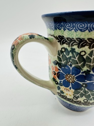 Unikat Polish Pottery Large Size Bistro Floral Mug #2200 M. Starzyk - Picture 8 of 11