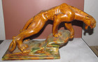 Vintage Royal Haeger Pottery 13" Long Ceramic Panther Couger Figurine Sculpture — photo 1