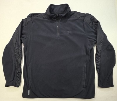 Under Armour Polartec Storm Pullover 2XL Black on Black 1/4 Zip Fleece Jacket