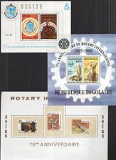 Rotary 75th Anniversary 1980 Group of 19 Souvenir Sheets MNH CV$100+