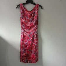 Brooks Brothers Womens Size 16 Fit and Flare Dress Satin Floral Sleevless Lined