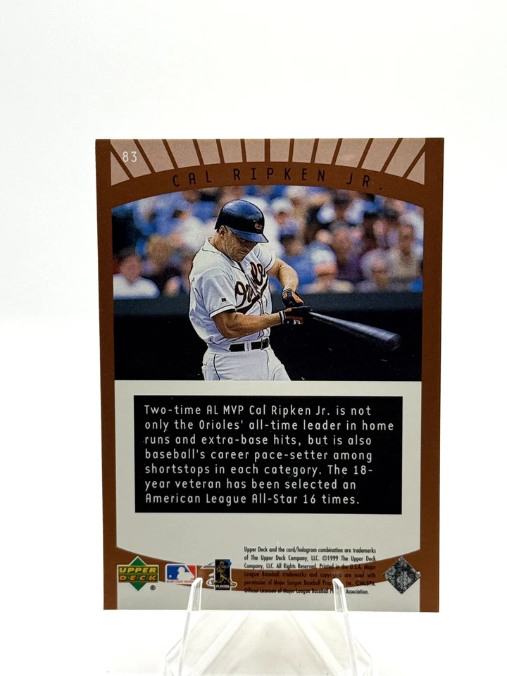 1999 Upper Deck Ovation Cal Ripken Jr. Superstar Spotlight #83 Orioles HOF  - Image 2 of 2