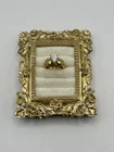 Vintage Gold Tone Solitaire CZ Ring Size 6 Chunky Band Costume Jewelry Sparkly