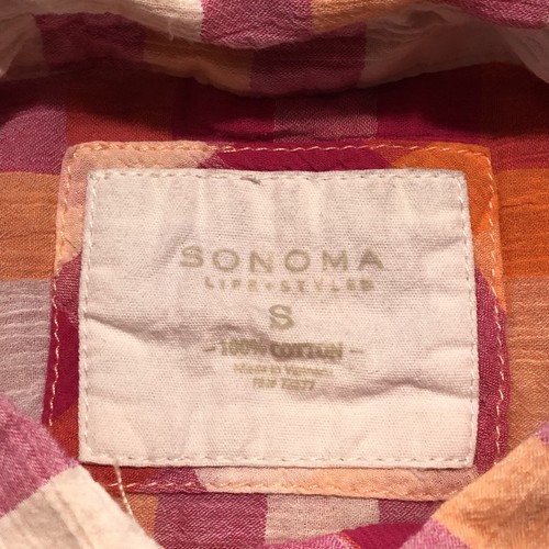 Sonoma Life + Style Blouse Women's S Plaid Western Check Feminine Indie Rancher - Picture 2 of 7