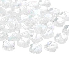 60 Pcs Transparent Shamrock Beads Jewelry Bracelet Making Supplies, AB White