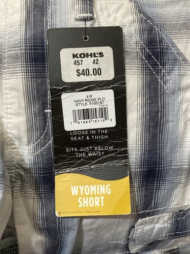 NEW $40 Boys Lee Wyoming Blue Plaid 100% Cotton Twill Cargo Shorts - Size 4 Reg - Picture 4 of 5