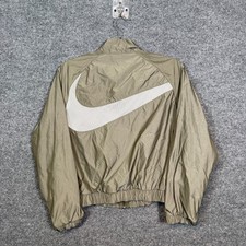 Nike Jacket Youth XL Green WIndbreaker Bomber Full Zip Up Big Swoosh Lightweight