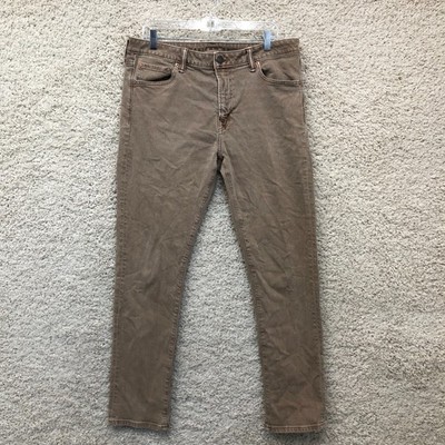 American Eagle Jeans 36x32 Mens Brown Easyflex Slim Stretch Straight Leg Denim