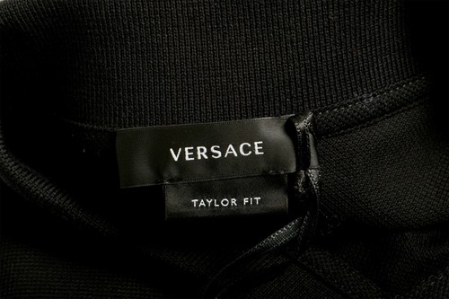 Versace Herren Poloshirt Taylor Fit Gold Logo Stickerei Schwarz US L IT 52 - Bild 6 von 6
