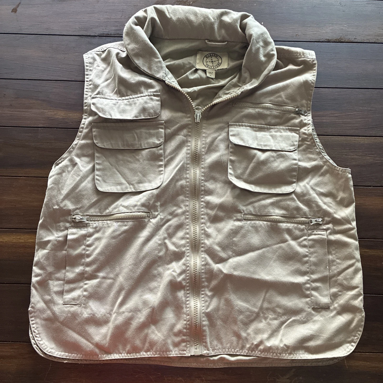Haband Travelers Vest Mens XL Tan Fishing Hiking Utility Outdoor Camping Work