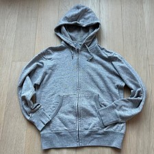 Uniqlo Mens Grey Full Zip Hoodie Sweatshirt Asian Fit Sz Medium US Small
