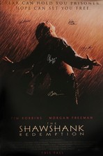 The Shawshank Redemption Signed 27x39 Poster Tim Robbins Morgan Freeman COA