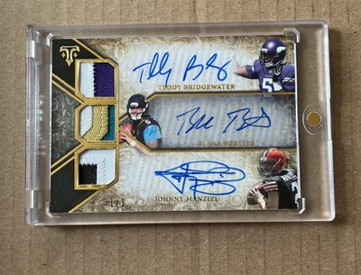 2014 Topps Triple Threads Johnny Manziel Teddy Bridgewater Blake Bortles Auto /1