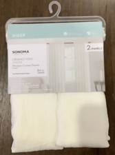 Sonoma Crushed Voile Sheer Ivory Window Curtains 51 x 84 2 Panels