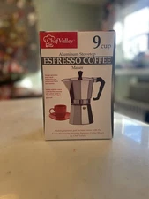 Chef Valley - Aluminum Stovetop - 9 Cup Espresso Coffee Maker
