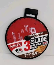 3 PACK DIABLO Blades 24 Teeth Framing Blades 7 1/4".