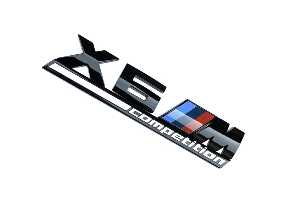 BMW X6 M COMPETICIÓN F96 NEGRO BRILLANTE MALETERO TRASERO EMBLEMA LETRAS INSIGNIA Foto 3 de 3